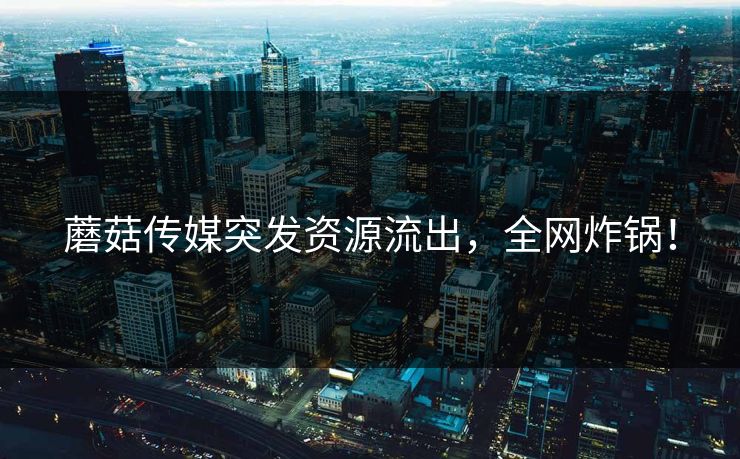 蘑菇传媒突发资源流出，全网炸锅！