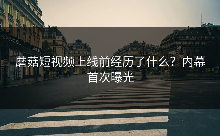 蘑菇短视频上线前经历了什么？内幕首次曝光