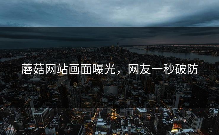 蘑菇网站画面曝光，网友一秒破防
