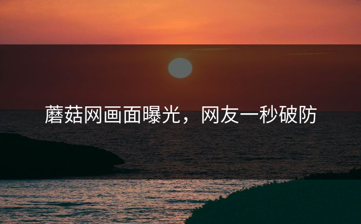 蘑菇网画面曝光，网友一秒破防