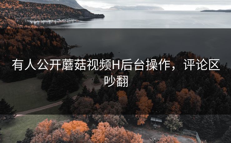 有人公开蘑菇视频H后台操作，评论区吵翻