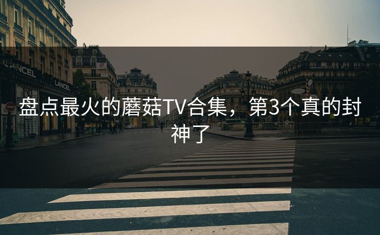 盘点最火的蘑菇TV合集，第3个真的封神了