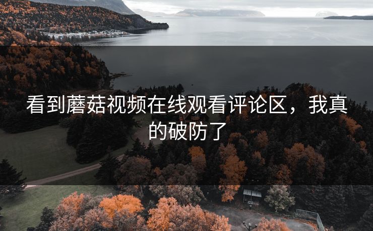 看到蘑菇视频在线观看评论区，我真的破防了