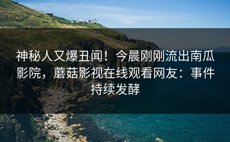 神秘人又爆丑闻！今晨刚刚流出南瓜影院，蘑菇影视在线观看网友：事件持续发酵