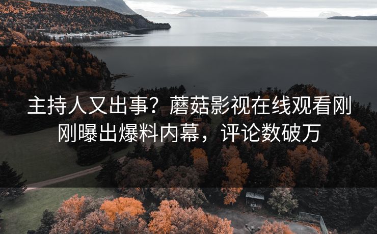 主持人又出事？蘑菇影视在线观看刚刚曝出爆料内幕，评论数破万