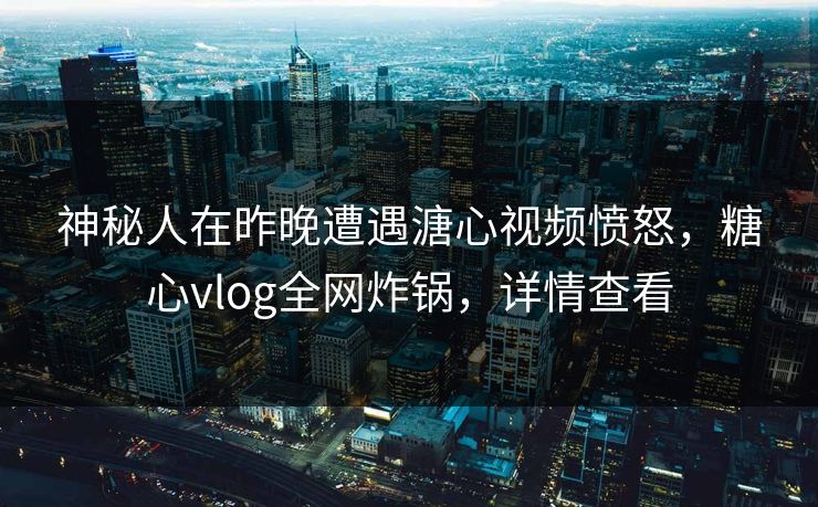 神秘人在昨晚遭遇溏心视频愤怒，糖心vlog全网炸锅，详情查看