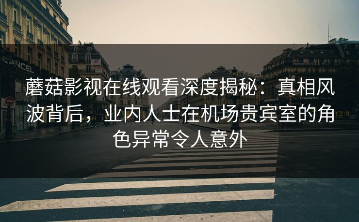 蘑菇影视在线观看深度揭秘：真相风波背后，业内人士在机场贵宾室的角色异常令人意外